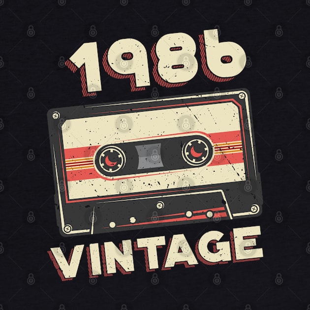 Vintage 1986 Retro Cassette Tape 34th Birthday by aneisha